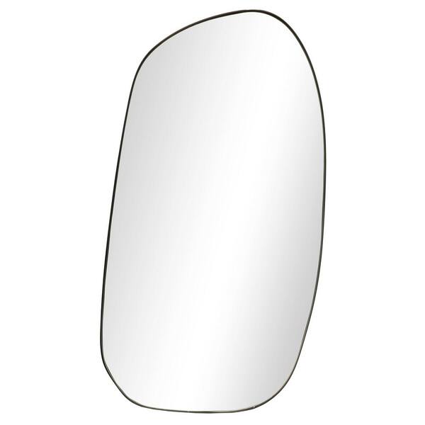 Mirrorize Canada 18 in. W x 35 in. H Premium Modern Irregular Mirror in Black Stainless Steel Finish