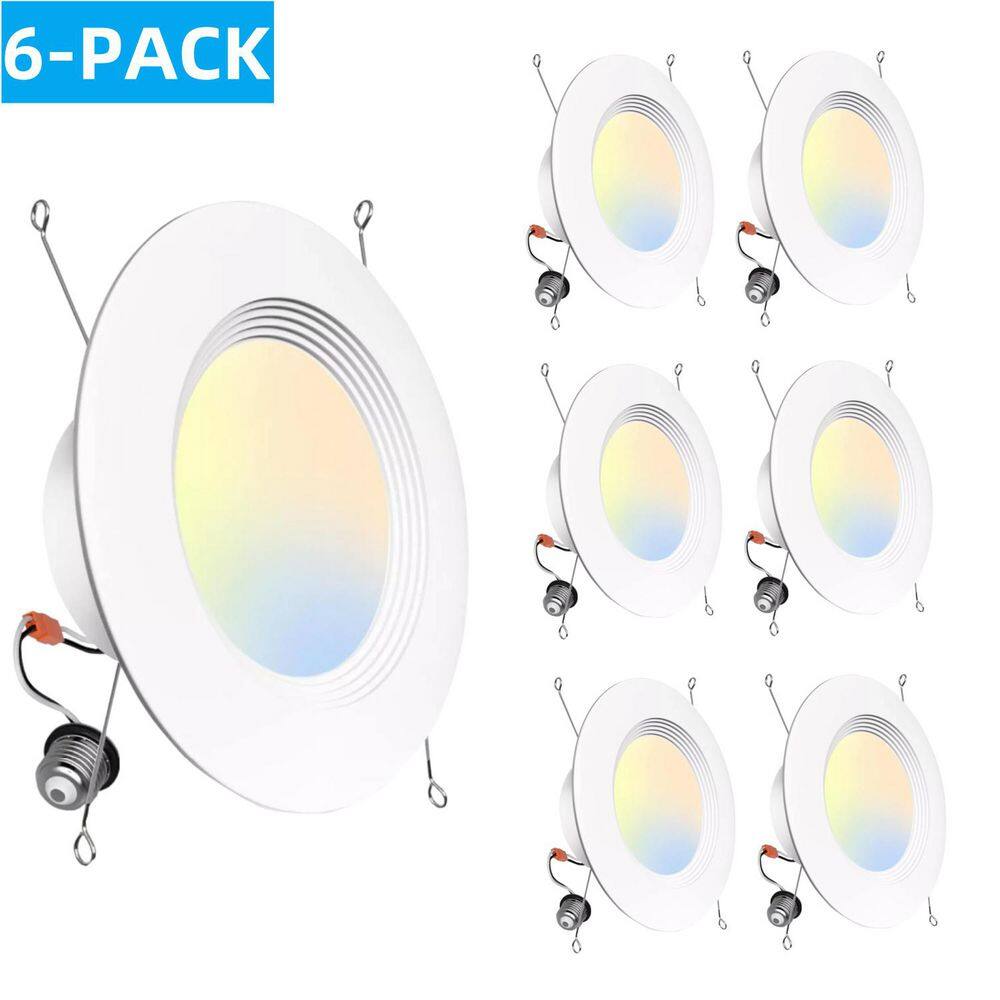 5/6-in. White Ultra Thin Integrated LED Recessed Retrofit Light Trim Selectable CCT 1050 Lumens ETL Listed (6-Pack) price history on PriceWatchPro