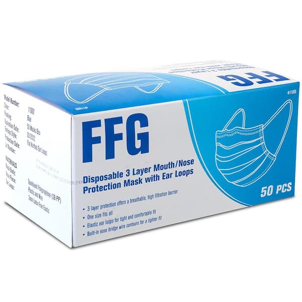 FFG Disposable 3-Layer Face Mask (50-Pack)