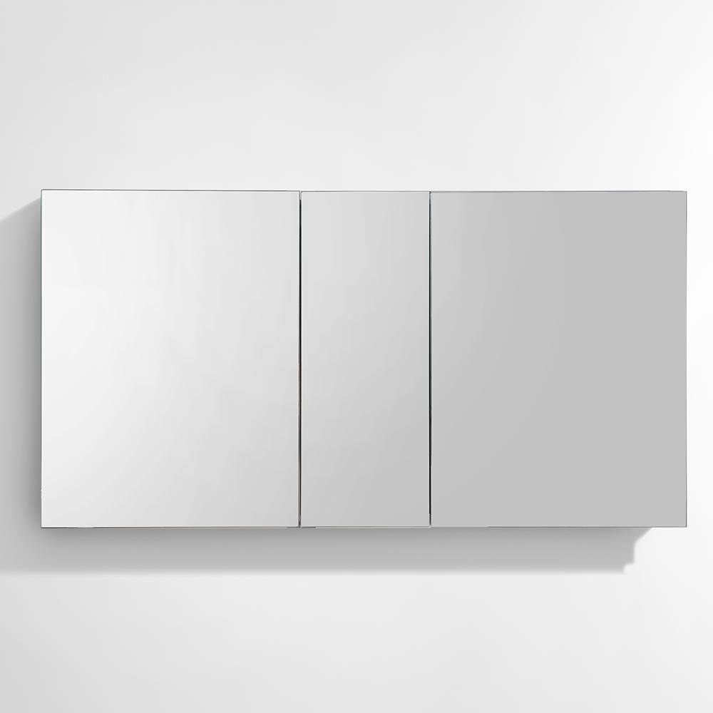 Senza 49" Wide Frameless Mirrored Bathroom Medicine Cabinet