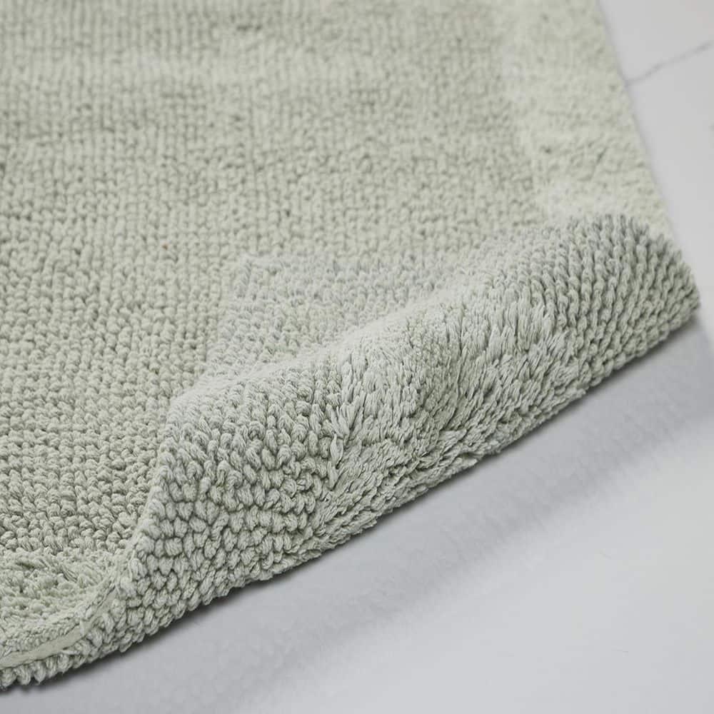 Edge Collection Dark Sage Cotton Tufted Reversible Bath Rug 17" x 24"