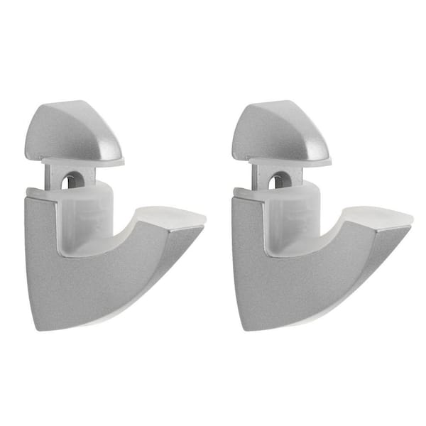 SCOOP 0.2 in.- 1 in. Silver Adjustable Shelf Bracket (2-Pack)