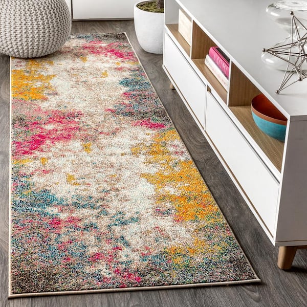 JONATHAN Y Contemporary POP Modern Abstract Multi/Yellow 2 ft. 3 in. x 8 ft. Runner Rug