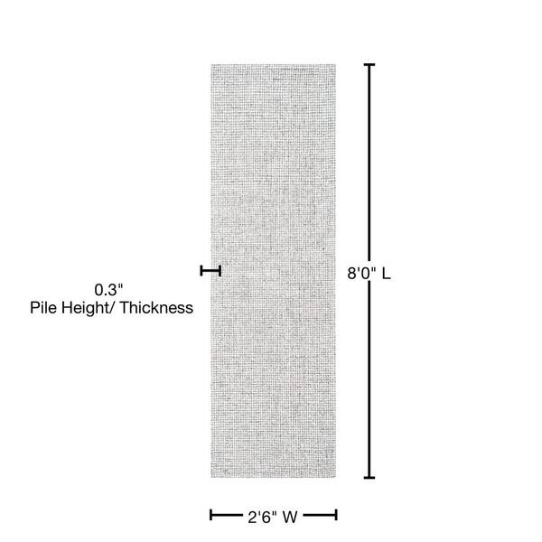 Unbranded - London Gray/Ivory 3 ft. x 8 ft. Solid Wool Runner Rug