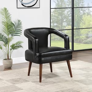 Mason Accent Reception Side Chair in Black Faux Leather
