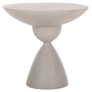 Atley 19.88 in. Gray Round Concrete End Table