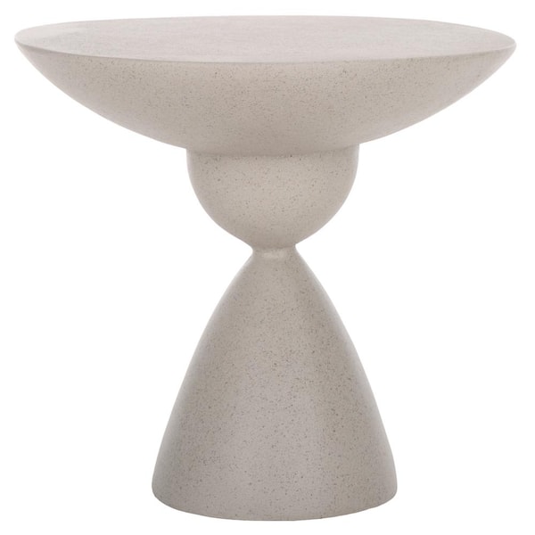 SAFAVIEH Atley 19.88 in. Gray Round Concrete End Table