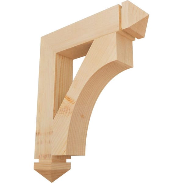 Ekena Millwork 3.5 in. x 24 in. x 20 in. Douglas Fir Westlake Arts and Crafts Smooth Bracket