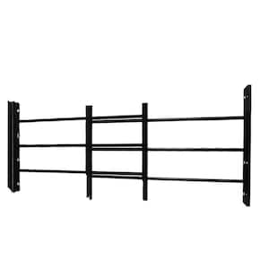 3-Bar Adjustable 23-1/4 in. to 42-1/2 in. Horizontal Hinged Black Window Security Guard