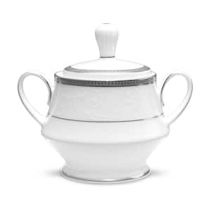 Regina Platinum 10 Oz. Porcelain White Sugar Bowl