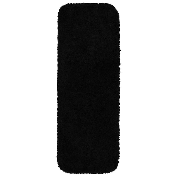 Garland Rug Serendipity Black 22 in. x 60 in. Washable Bathroom Accent Rug