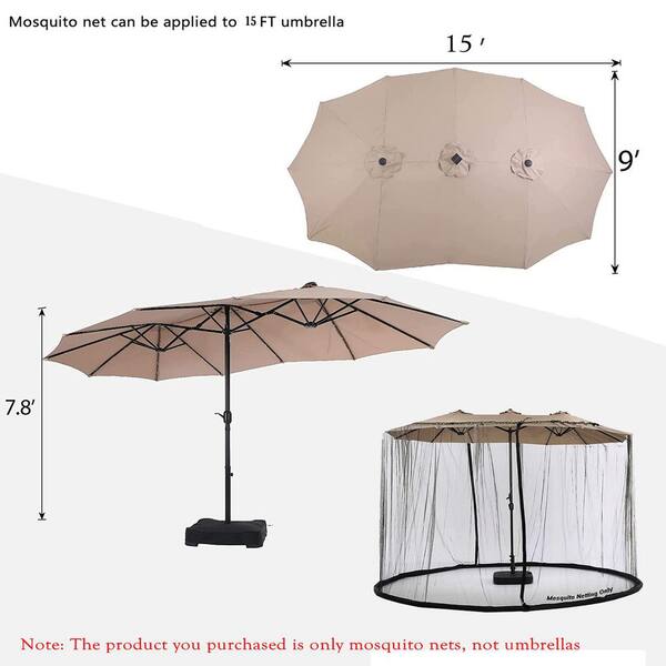 lowes patio umbrella mosquito netting Screen fit 9ft to 11ft Market or Hanging Cantilever Umbrellas Fits round patio umbrellas 7 ft Patio Umbrella Mosquito Netting –