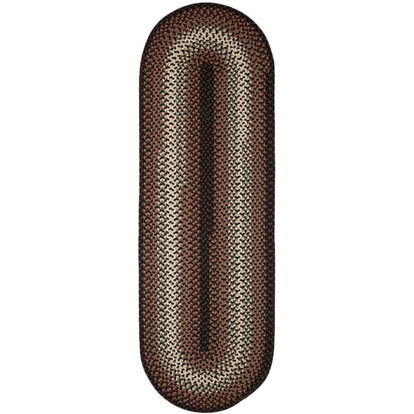 Pioneer Black Multi 2 ft. x 6 ft. Indoor/Outdoor Braided Runner Rug