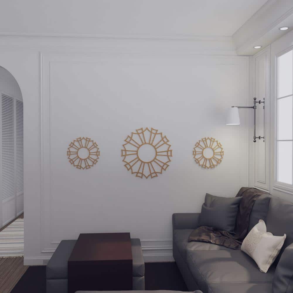 34" Red Oak Unfinished Wood Veneer Ceiling Medallion
