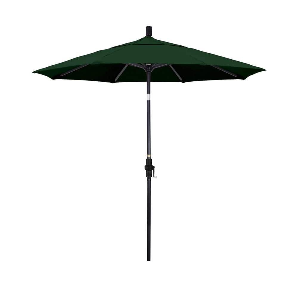 7.5 ft. Black Aluminum Market Patio Umbrella with Collar Tilt Crank Lift in Hunter Green Pacifica price history on PriceWatchPro