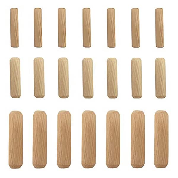 21pcs Assorted M6 M8 M10 Wooden Dowels Grooved Fluted Pins for Furniture Woodwork Craft DIY Carpentry