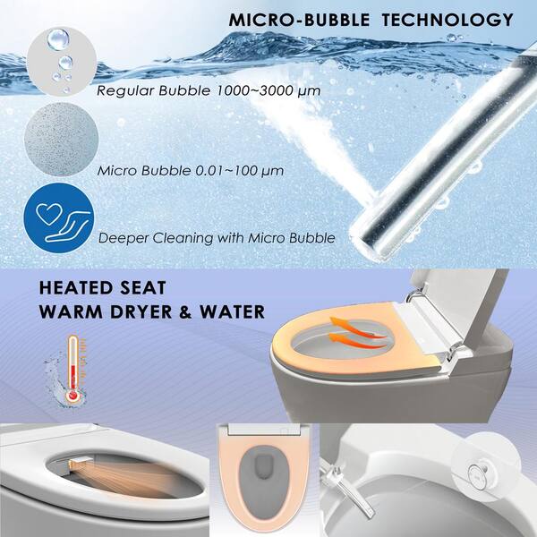 BENOLTI BN-6100SA Tankless Elongated Bidet Toilet with UV Cleaning & Heated Seat