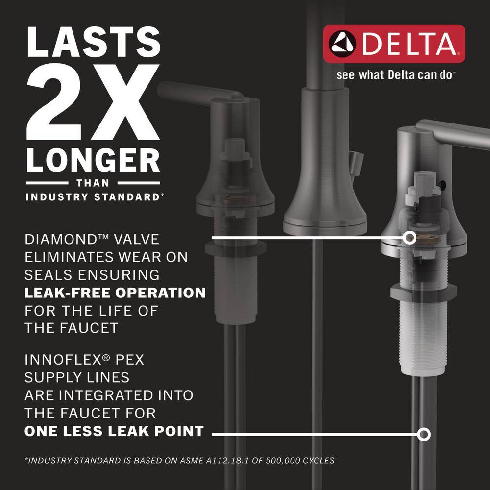 Tetra Matte Black Widespread Bathroom Faucet with Diamond Seal Technology