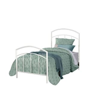 Julien White Textured Twin Bed with Bed Frame