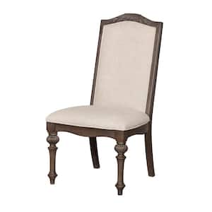 ARCADIA Rustic Natural Tone and Ivory Transitional Style Side Chair