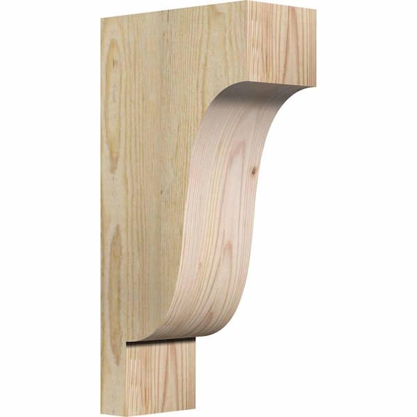 Ekena Millwork 4 in. x 8 in. x 16 in. Douglas Fir Newport Rough Sawn Corbel