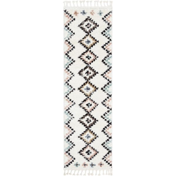 Well Woven Nala Moselle Moroccan Shag Ivory 2 ft. 3 in. x 7 ft. 3 in. Runner Area Rug