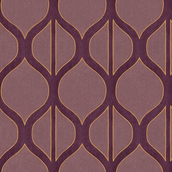 The Wallpaper Company 8 in. x 10 in. Lilac and Aubergine Modern Geometric Design Wallpaper Sample