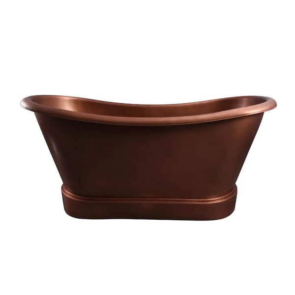 Barclay Products Calumet 66 in. Copper Double Slipper Flatbottom Non-Whirlpool Bathtub