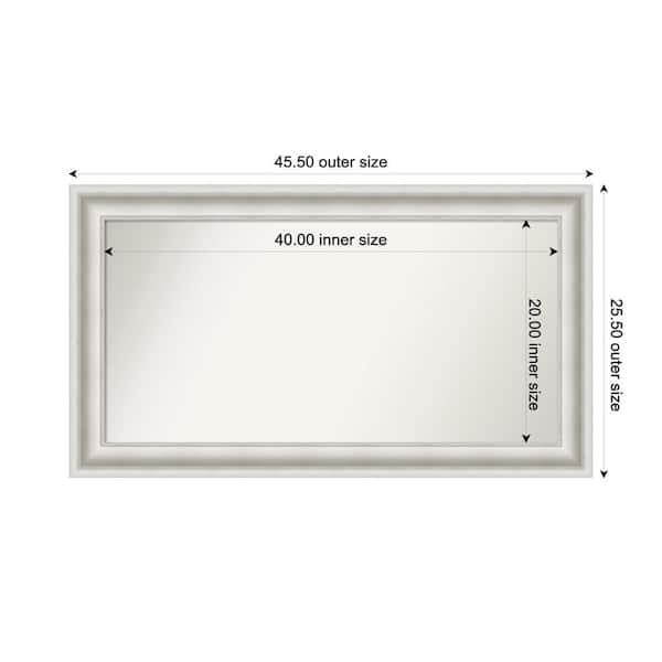 Amanti Art Parlor White 45.5 in. x 25.5 in. Custom Non-Beveled Recycled Polystyrene Framed Bathroom Vanity Wall Mirror