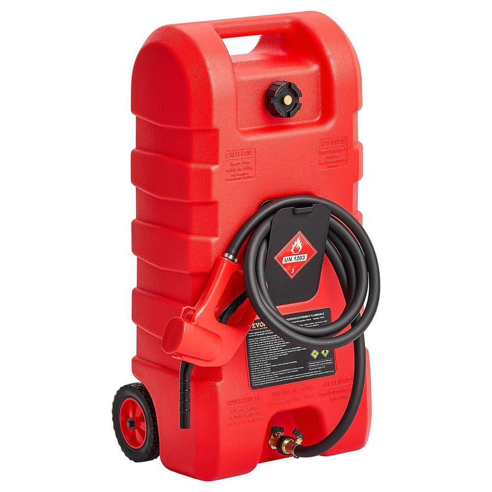 VEVOR Fuel Caddy, 15 Gal. Portable Fuel Tank with Gravity, Fuel Tank ...