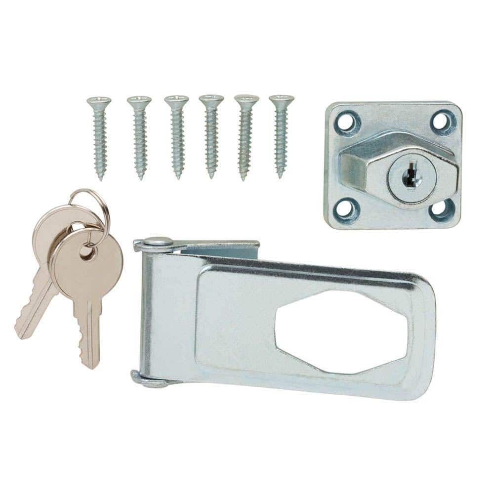 Everbilt 3-1/2 in. Zinc-Plated Key Locking Safety Hasp 15445 - The Home ...