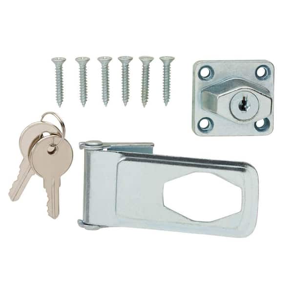 Everbilt 3-1/2 in. Zinc-Plated Key Locking Safety Hasp