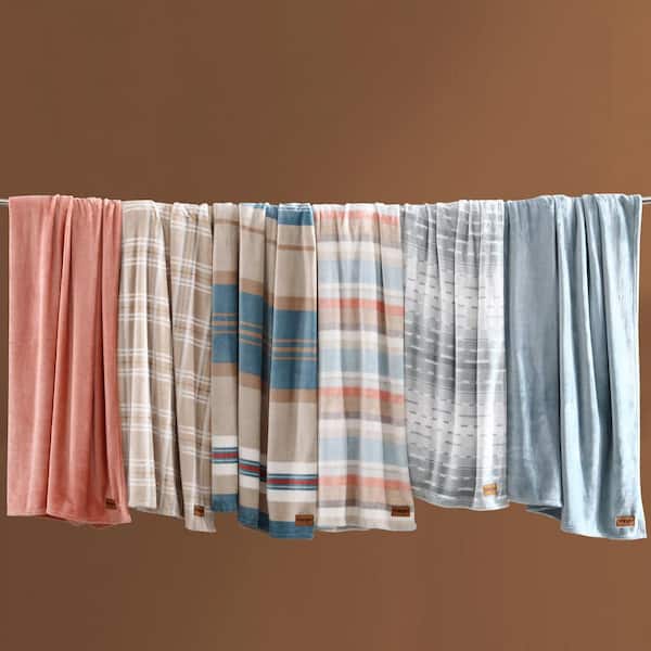 Buy Blue Plush Glen Canyon Stripe Fleece Full/Queen Blanket Online at