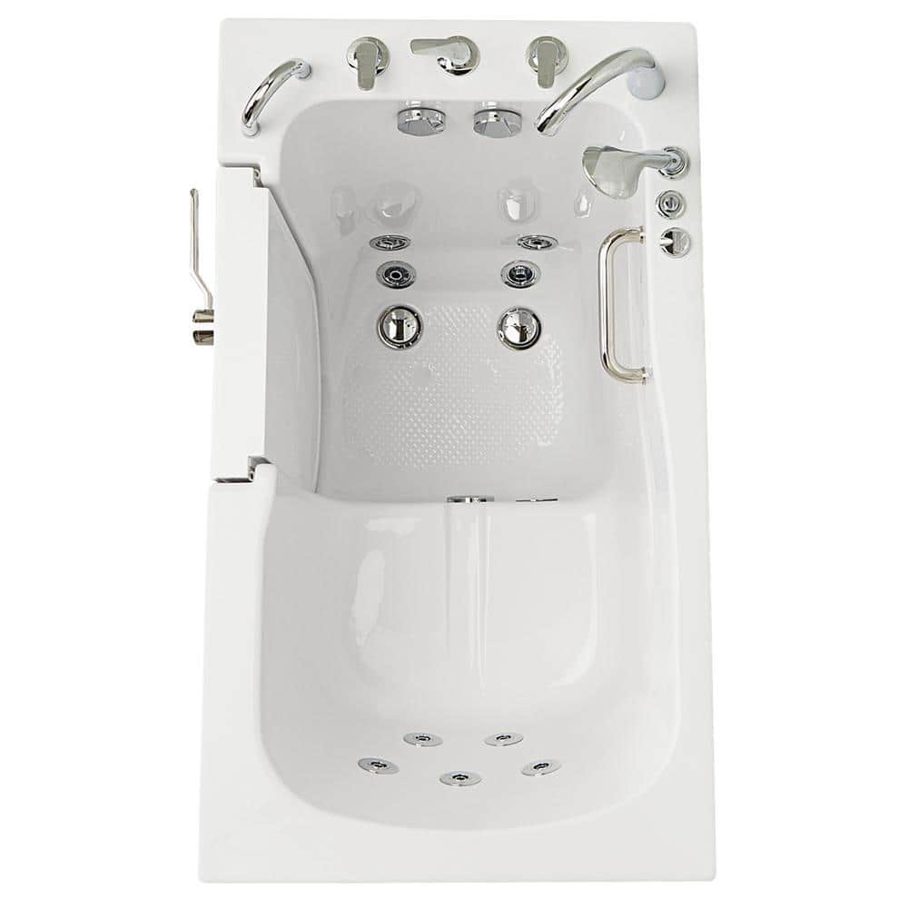 Monaco 32"x52" Gloss White Acrylic Walk-In Whirlpool Bathtub