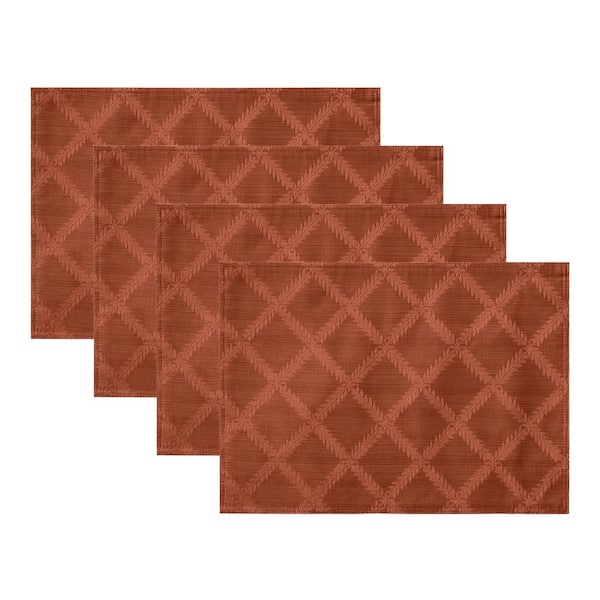 Lenox Laurel Leaf Reversible Placemats, Set of 4, Rust - 13"W x 18"L
