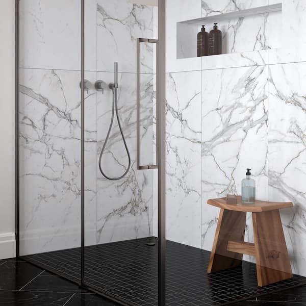 Michella Calacatta Isla 24 in. x 48 in. Polished Porcelain Marble Look Floor and Wall Tile (542.5 sq. ft./Pallet)