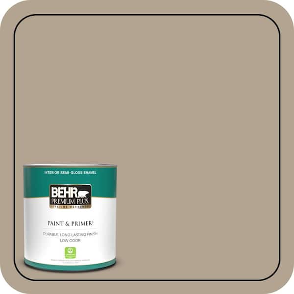 BEHR PREMIUM PLUS 1 qt. #T11-7 Fretwire Semi-Gloss Enamel Low Odor Interior Paint & Primer