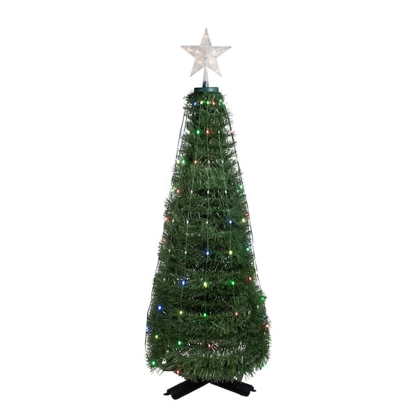 Have A Question About Northlight 4 Ft Green Color Changing Multiple Function Pop Up Artificial Outdoor Christmas Tree Pg 1 The Home Depot - Christmas Tree Yard Decorations Home Depot
