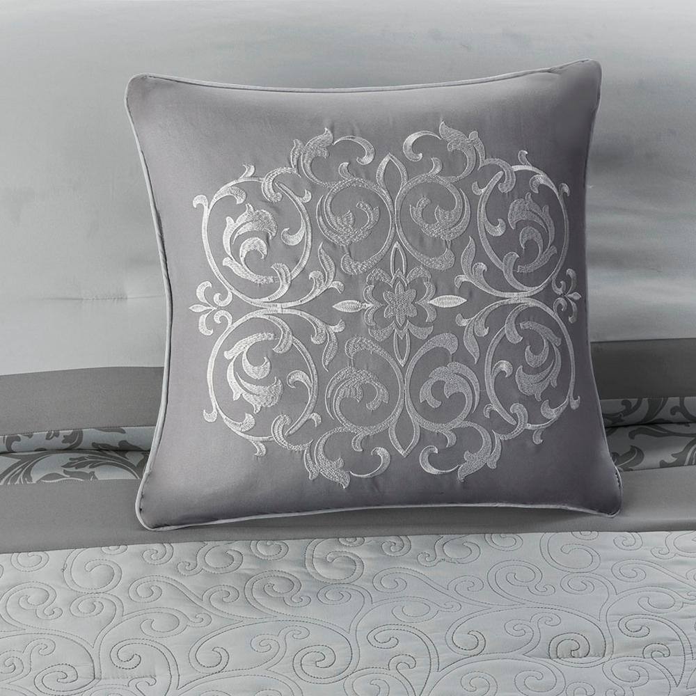 Gray King Size Microfiber Down Alternative Comforter Set