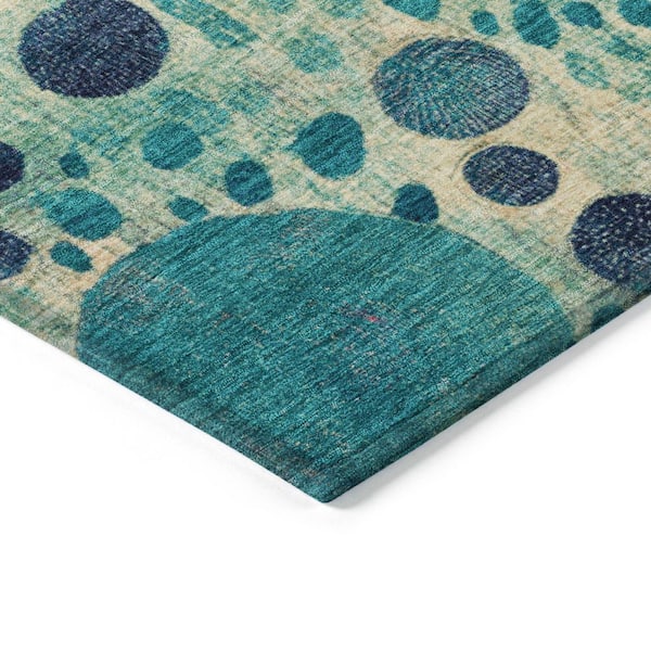 Chantille Machine Washable Indoor/Outdoor Abstract ACN1895 Teal 3 ft. x 4 ft. Area Rug