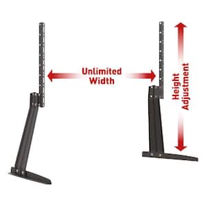 Barkan 32 in. to 70 in. Fixed Flat/Curved TV Mount Tabletop Stand Legs Base in Black Fits All VESA Anti-Scratch