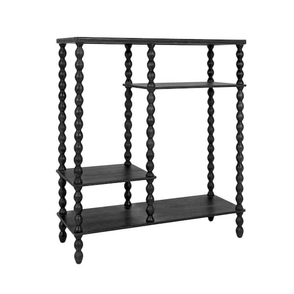 Charleswood 3 Shelves Wood Household Shelving Unit in Black (13.4 in. W x 40 in. H x 35 in. D
