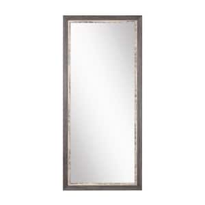 Oversized White/Blue/Green Wood Coastal Rustic Mirror (65.5 in. H X 32 in. W)