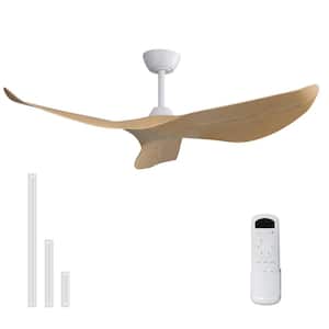 52 in. Indoor/Outdoor White Ceiling Fan without Light for Bedroom or Living Room ABS