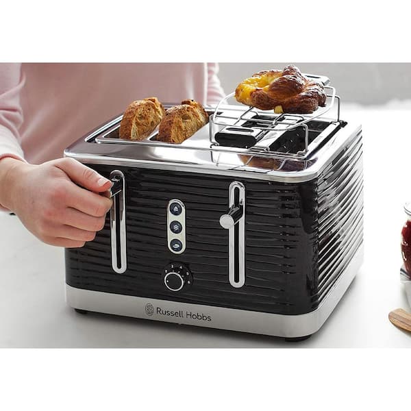 Russell Hobbs Retro 4-Slice Black Wide Slot - The Home