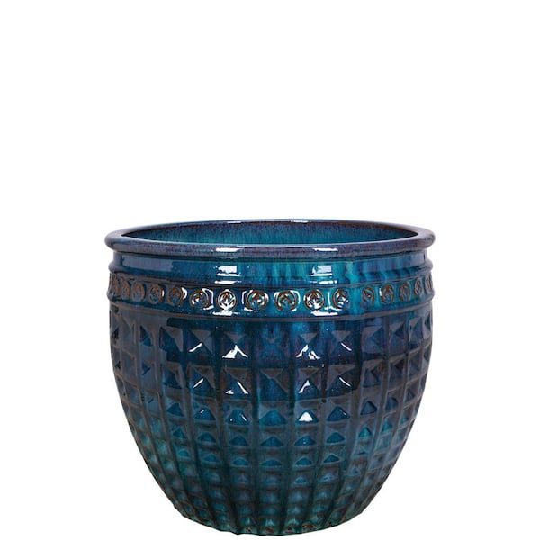 Unbranded 9 in. Ceramic Kairos Coin-Dynasty Turquoise
