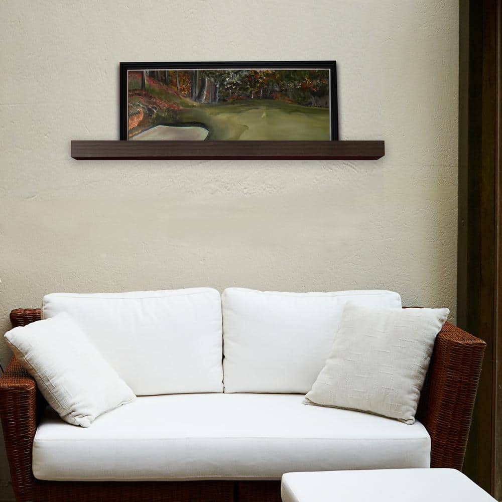 InPlace 48" Floating Shelf Wall Mounted Hidden Brackets Espresso: Modern Wood Composite, 17 lbs Capacity
