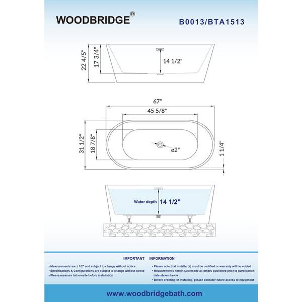 67 in. L x 31.5 in.W Acrylic Flat Bottom Soaking Bathtub in White with Polished Chrome Drain and Tub Filler