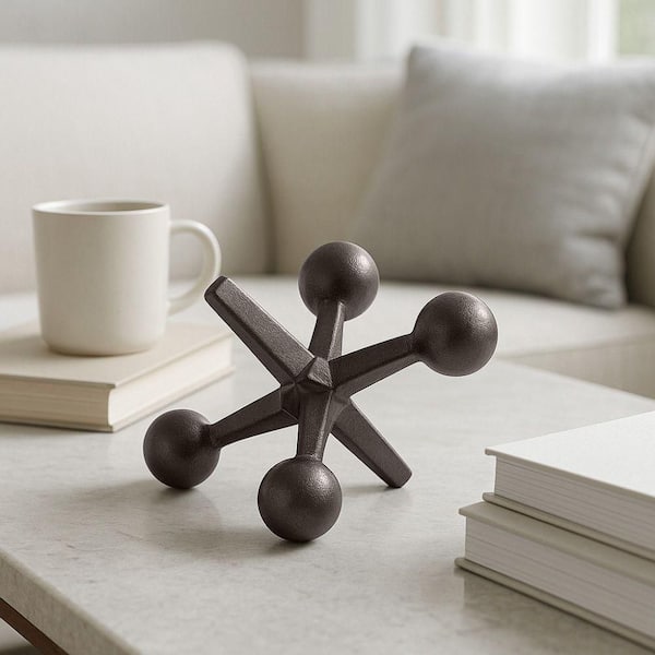 Liv & Skye Gun 7 in. x 5 in. Metal Jacks Abstract Sculpture