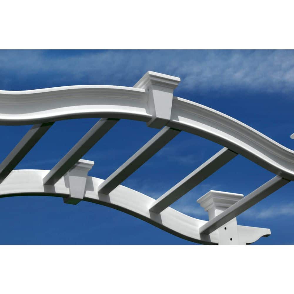 Florence White Vinyl Arched Garden Arbor